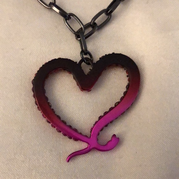 Betsey Johnson Hematite Tone Midnight Garden Snake Heart Pendant Necklace NWT - Picture 12 of 12